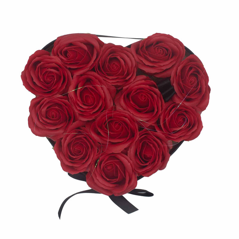 Zeep Bloemen Cadeau Set - 13 Rode Rozen - Hartvorm