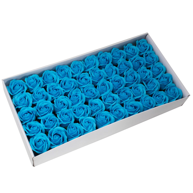 50x Artisan Soap Flower - Medium Rose - Heavenly Blue