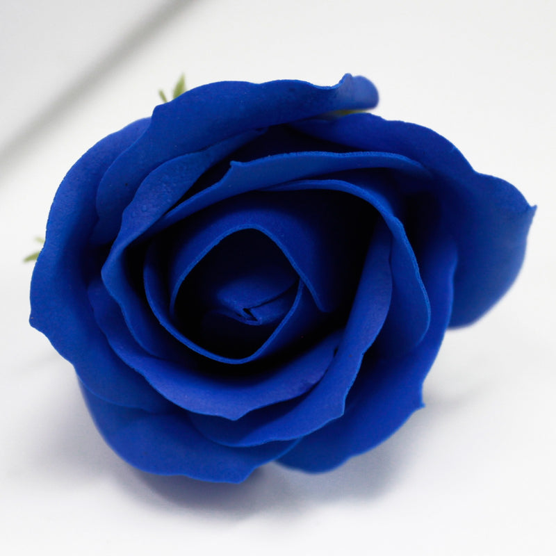 50x Artisan Soap Flower - Medium Rose - Royal Blue