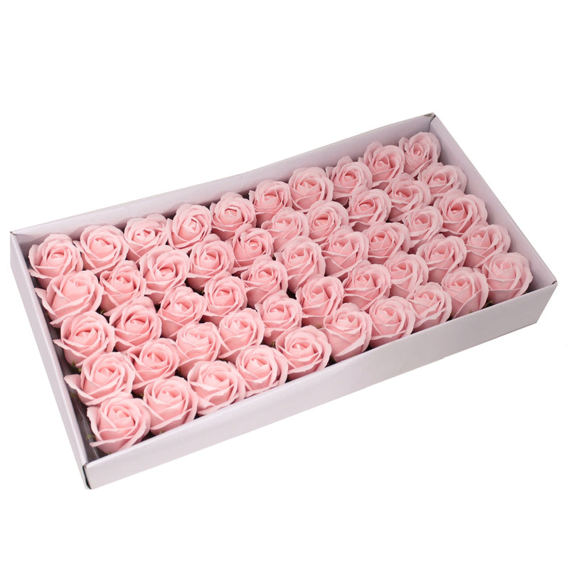 50x Artisan Soap Flower - Medium Rose - Pink