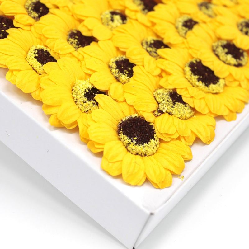 50x Handmade Soap Flower - Small Sunflower - Yellow