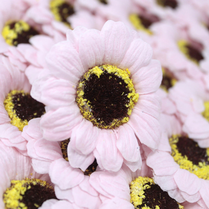 50x Handmade Soap Flower - Small Sunflower - Pink 