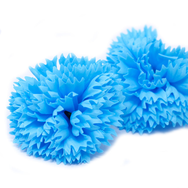 50x Ambachtelijke Zeep Bloem - Anjers - Hemels Blauw