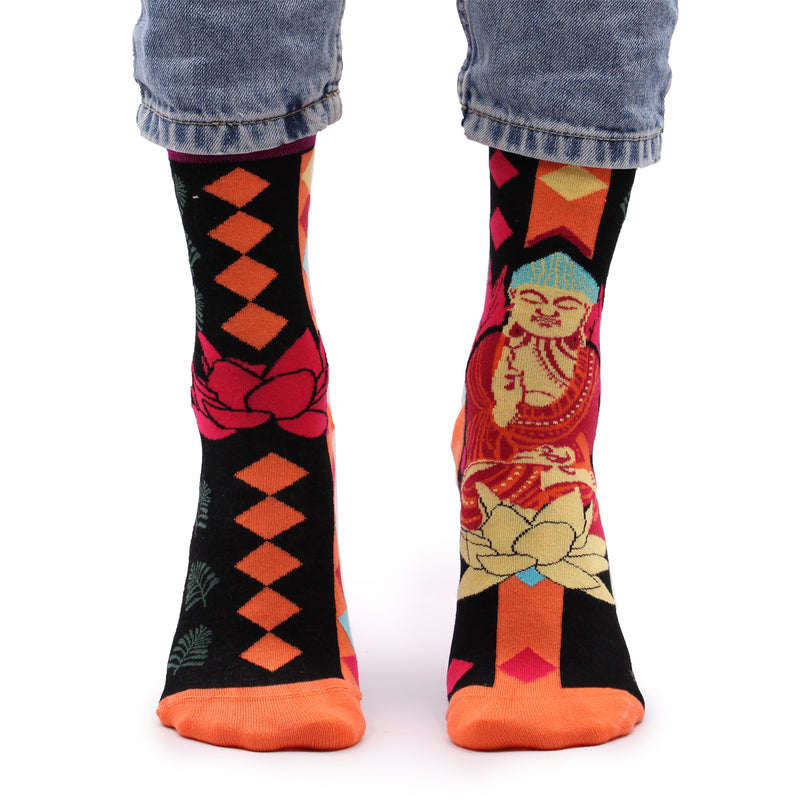 Hop Hare Bamboo Socks - Pink Buddha &amp; Lotus