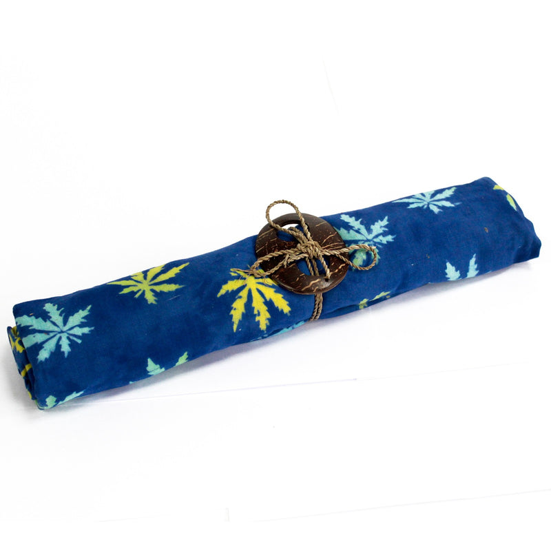 Bali Block Print Sarong - Tropical Leaves