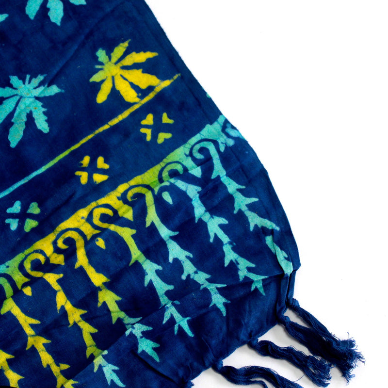 Bali Block Print Sarong - Tropical Leaves