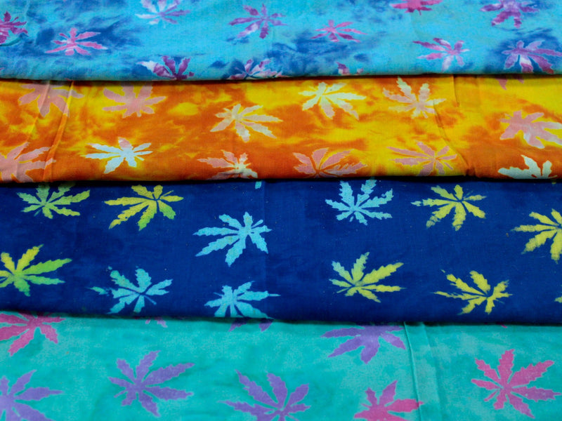 Bali Block Print Sarong - Tropical Leaves