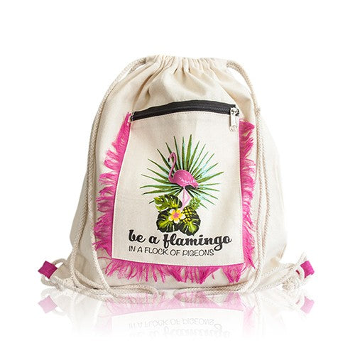 Fringe Backpack - Flamingo