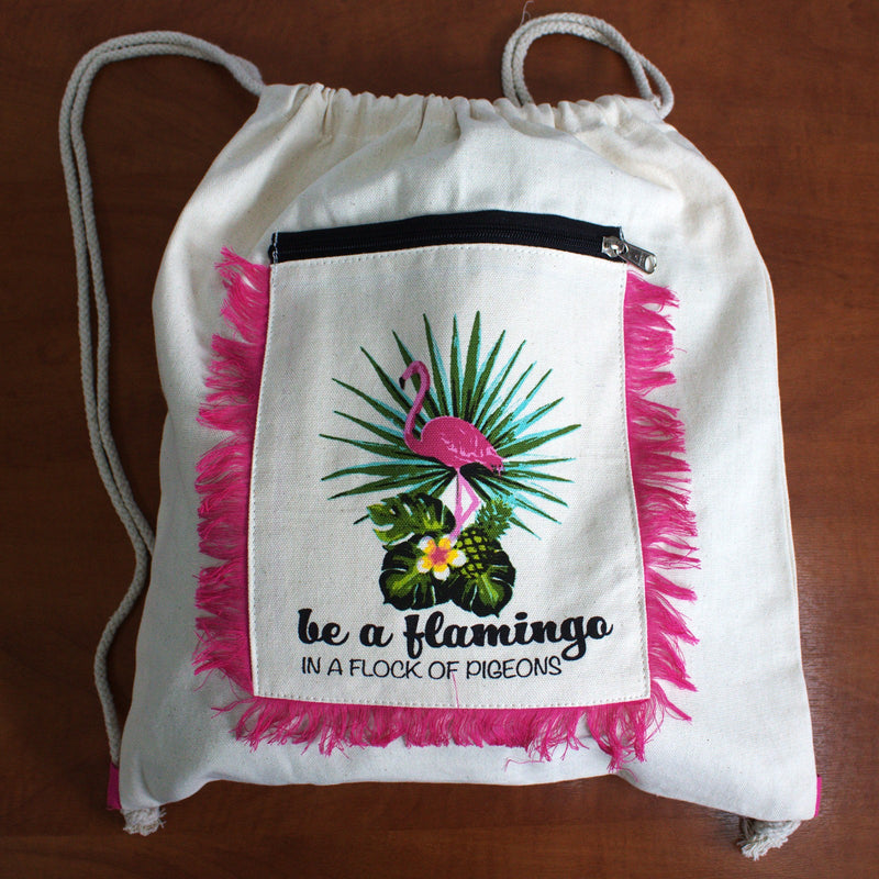 Fringe Backpack - Flamingo