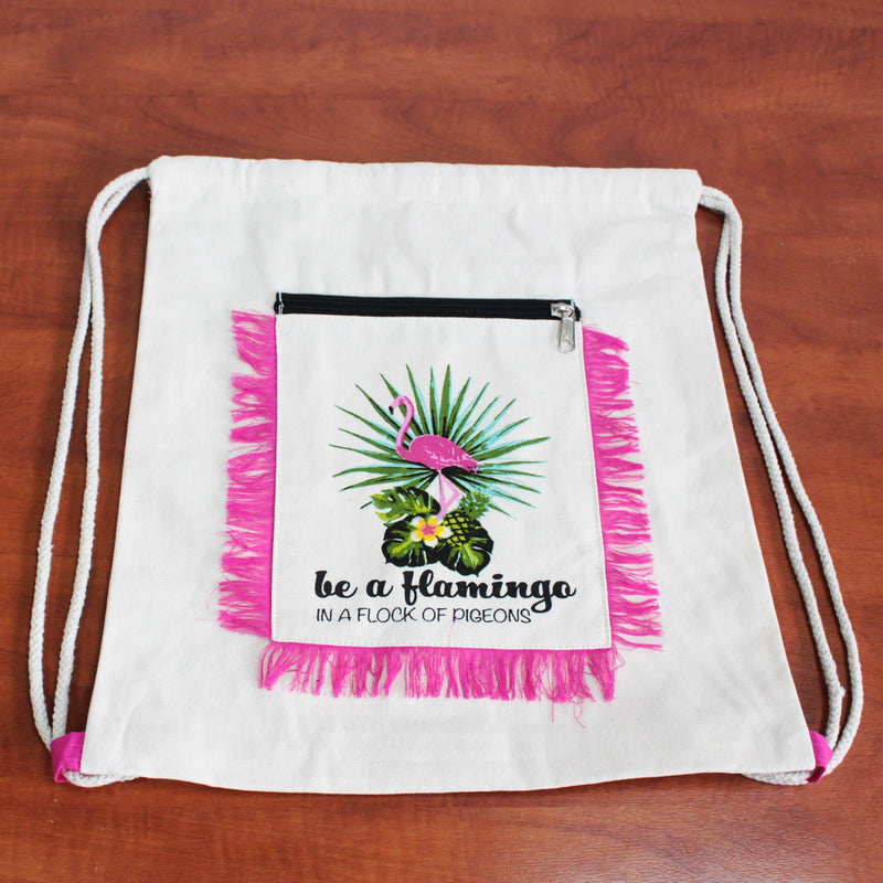 Fringe Backpack - Flamingo