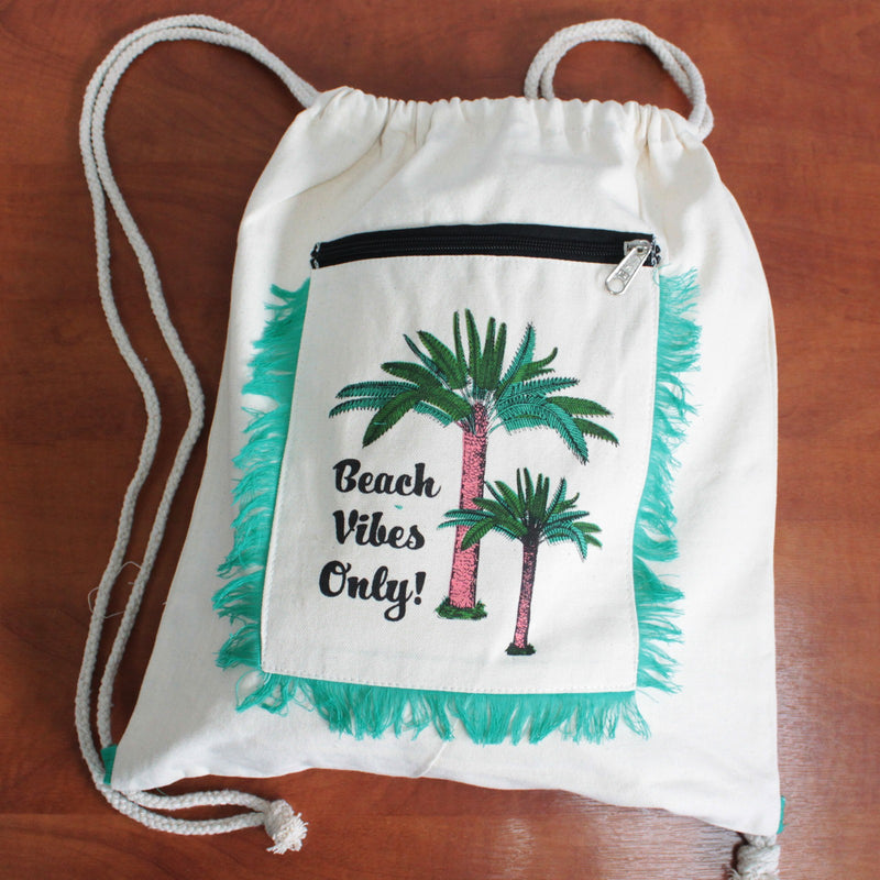 Fringe Backpack - Palm Trees