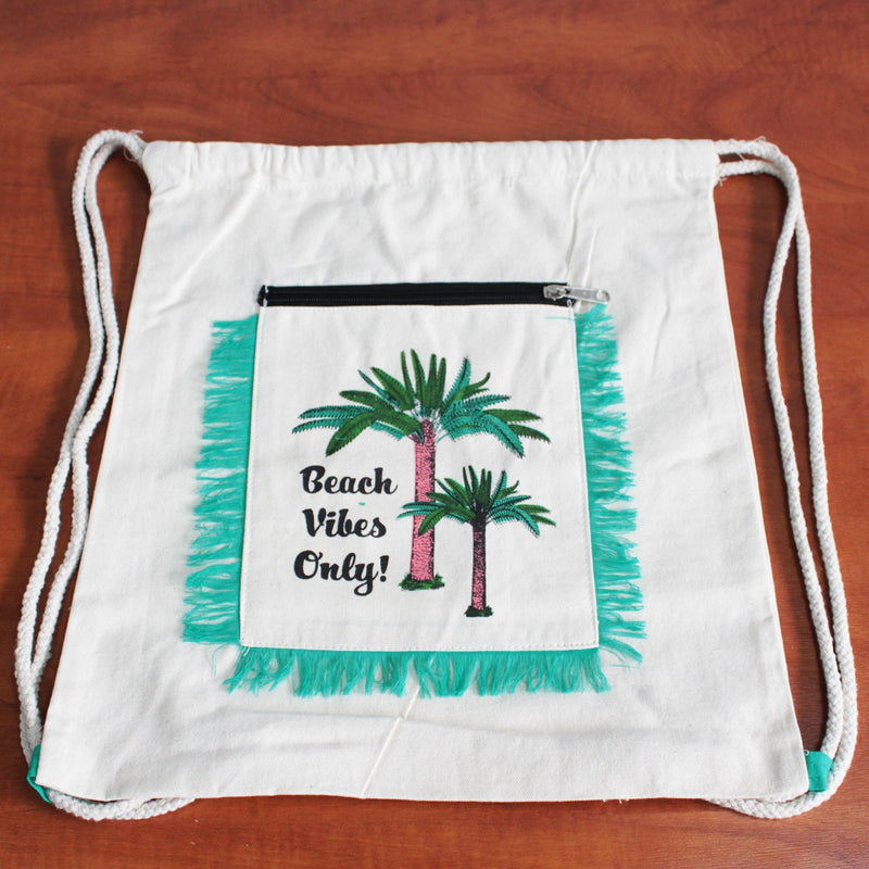 Fringe Backpack - Palm Trees