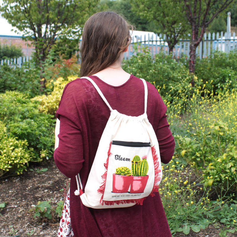 Fringe Backpack - Palm Trees