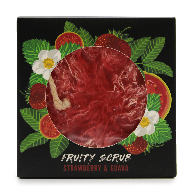 Fruitige Scrubzeep aan een Touw - Aardbei & Guave