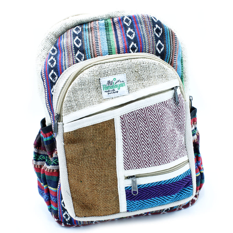 Small hemp backpack - Zigzag zippers