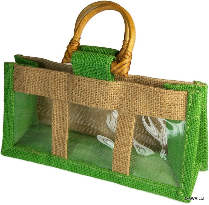 Jute Gift Bag for 3 Items - Green