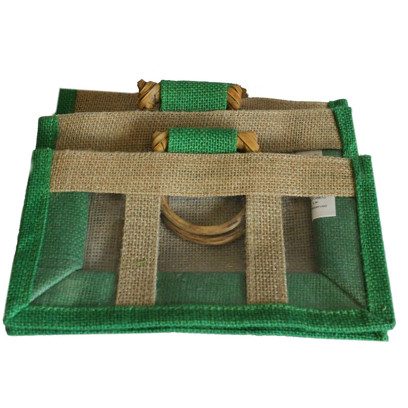 Jute Gift Bag for 3 Items - Green