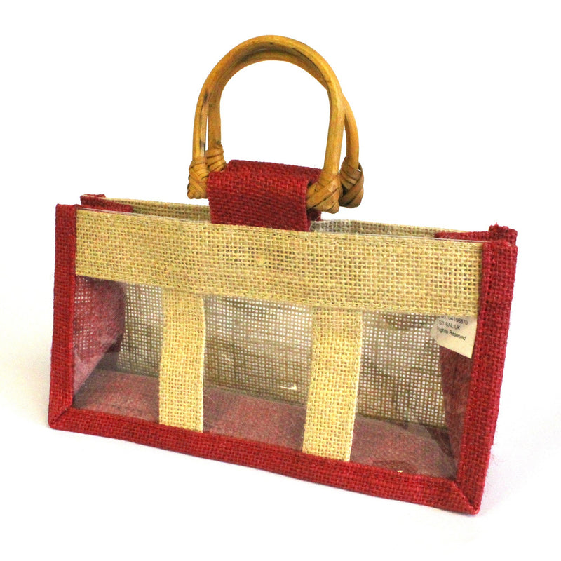 Jute Cadeauzakje voor 3 Items - Rood