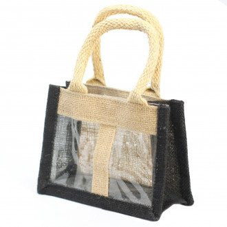 Burlap Gift Bag for 2 items - Black