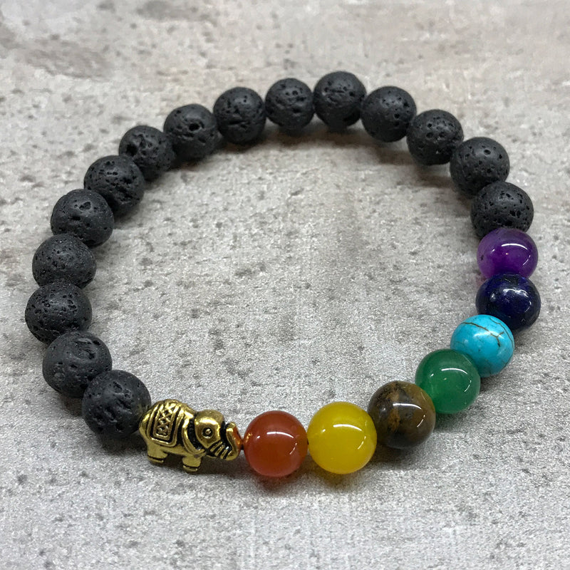 Lavasteen Armband - Olifant Chakra