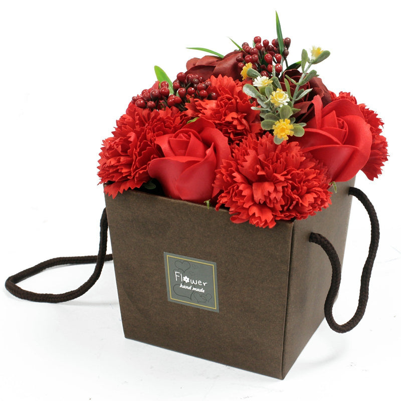 Soap Flower Bouquet - Red Rose &amp; Carnation 