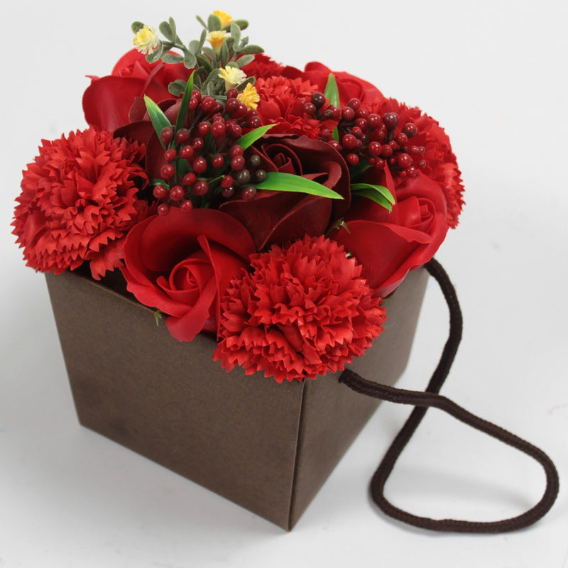 Soap Flower Bouquet - Red Rose &amp; Carnation 