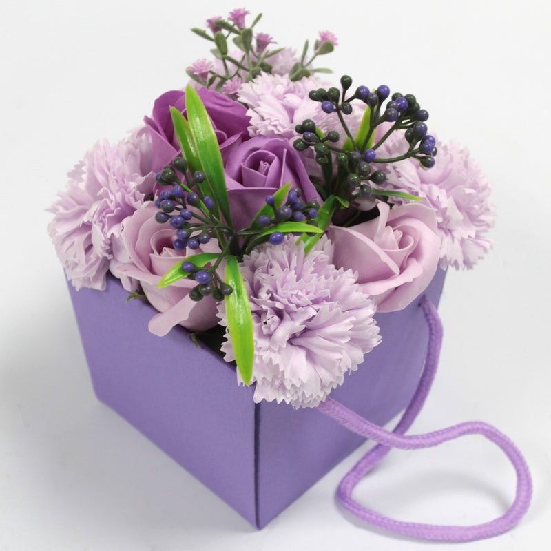 Soap Flower Bouquet - Lavender Rose &amp; Carnation 