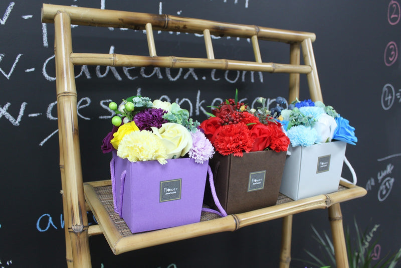 Soap Flower Bouquet - Lavender Rose &amp; Carnation 