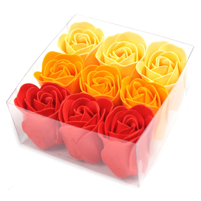 Set of 9 Soap Roses - Peach Colored Roses 