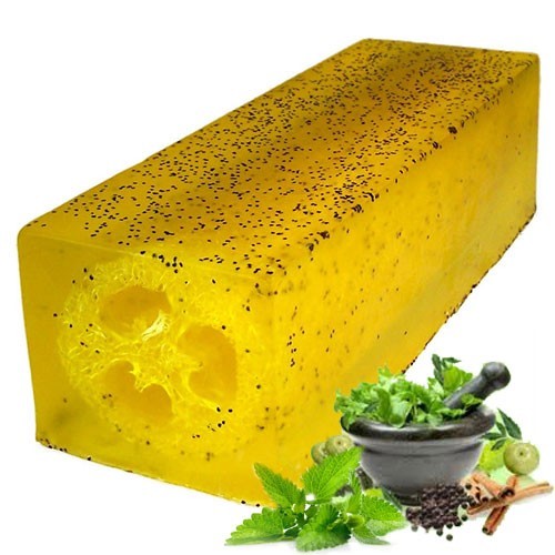 Loofah Soap Bread - Peppermint &amp; Herbal Scrub