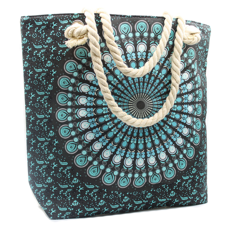 Mandala Tas met Touwriem - Donker Blauw