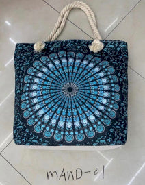 Mandala Tas met Touwriem - Donker Blauw