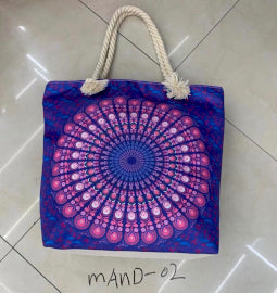 Mandala Tas met Touwriem - Paars Blauw