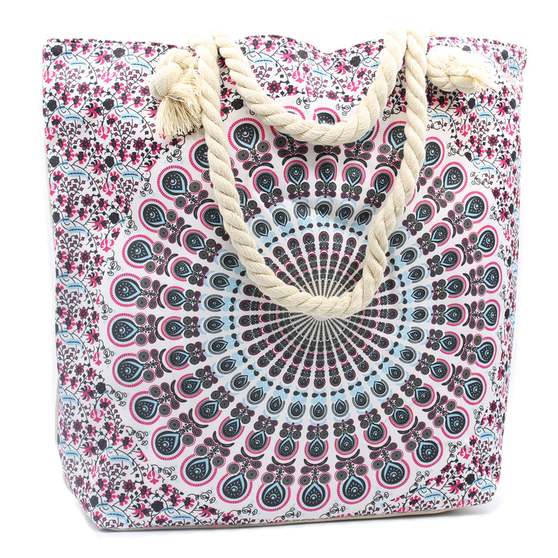 Mandala Tas met Touwriem - Elektrisch Blauw