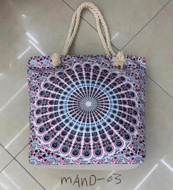 Mandala Tas met Touwriem - Elektrisch Blauw