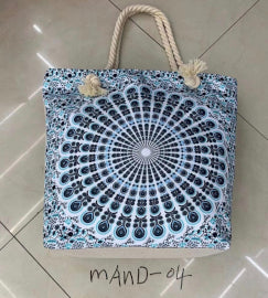 Mandala Tas met Touwriem -  Hemels Blauw