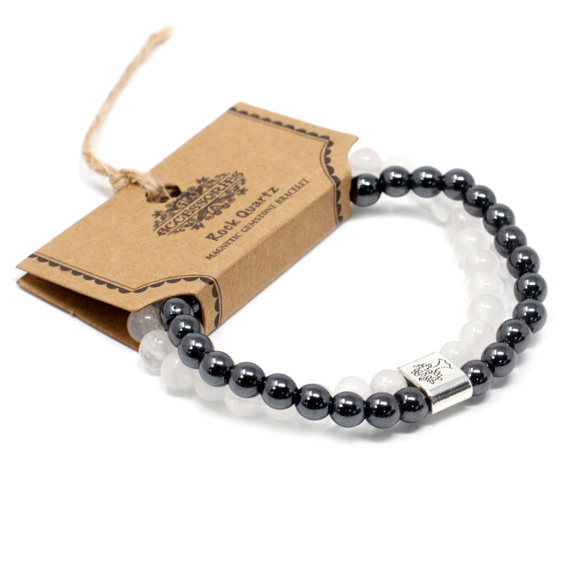 Dubbele Magnetische Edelsteen Armband - Steenkwarts