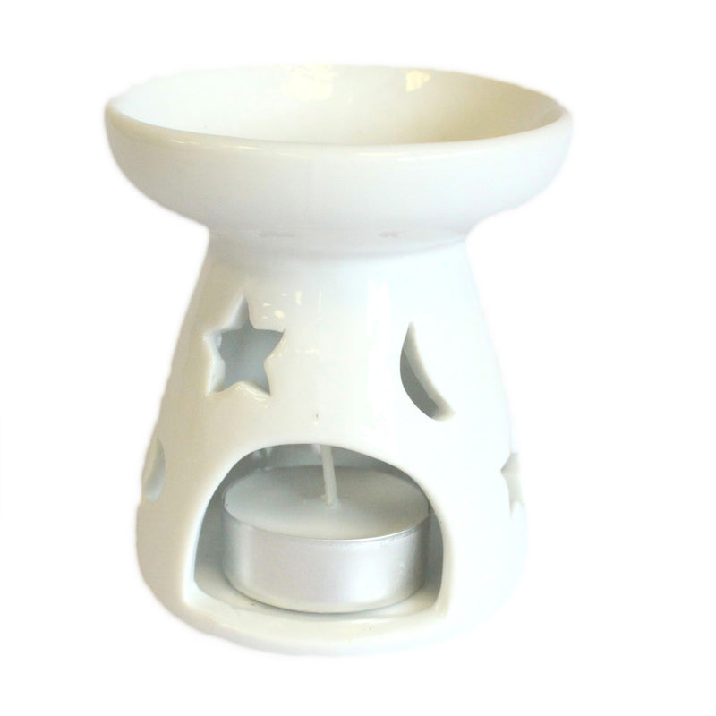 Classic white oil burner - Moon &amp; Star - Small