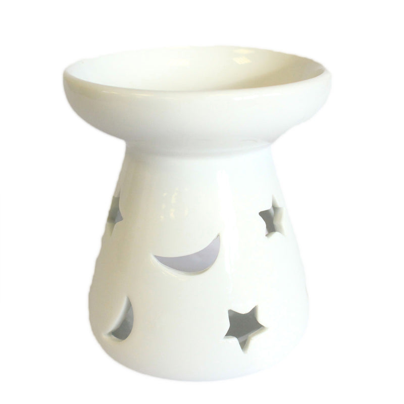 Classic white oil burner - Moon &amp; Star - Large