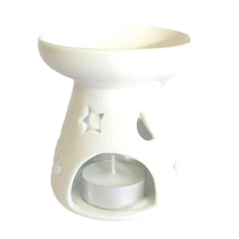 Classic white oil burner - Moon &amp; Star - Large