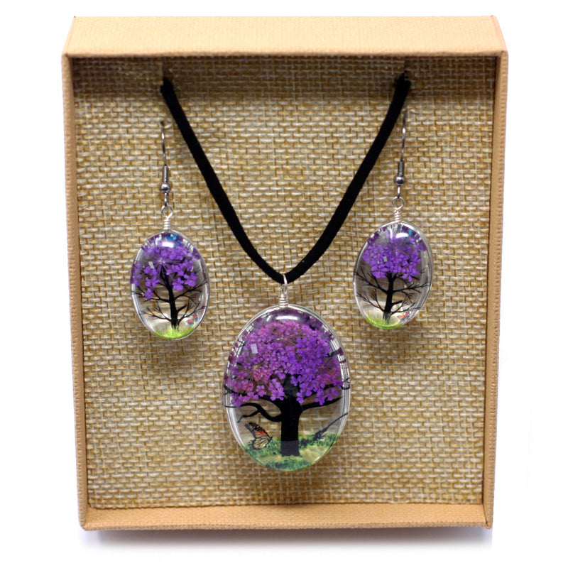 Pressed Flowers - Tree of Life set - Lavendel