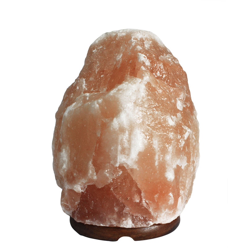 Himalayan Salt Lamp &amp; Wooden Pedestal - 3-5kg 