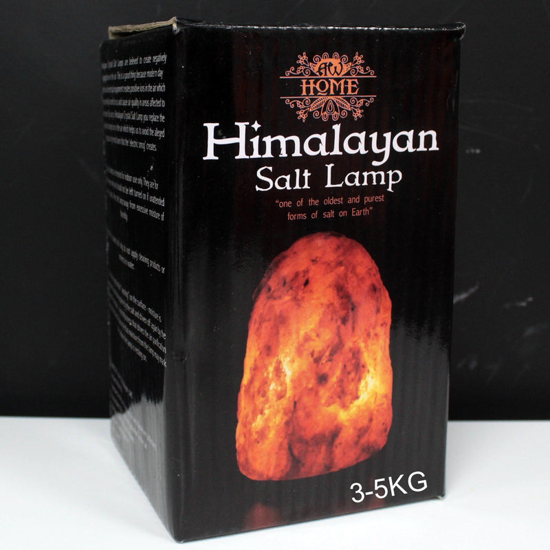 Himalayan Salt Lamp &amp; Wooden Pedestal - 3-5kg 