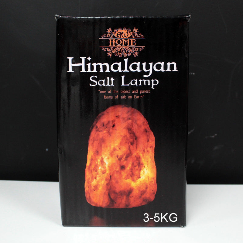 Himalayan Salt Lamp &amp; Wooden Pedestal - 3-5kg 