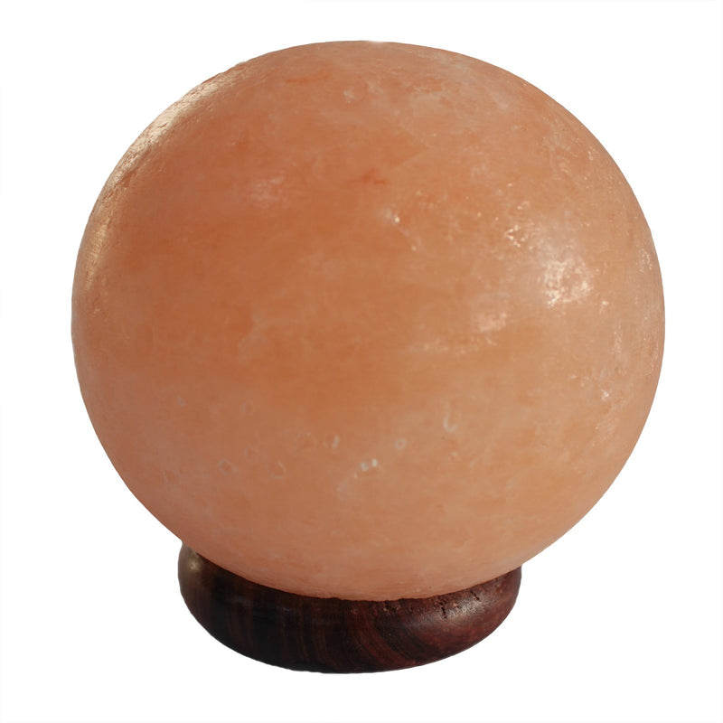 Himalayan Salt Lamp - Large Wooden Pedestal - Sphere 