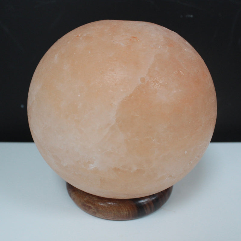 Himalayan Salt Lamp - Large Wooden Pedestal - Sphere 