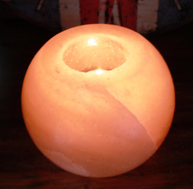 Himalayan Salt Candle Holder - Round 