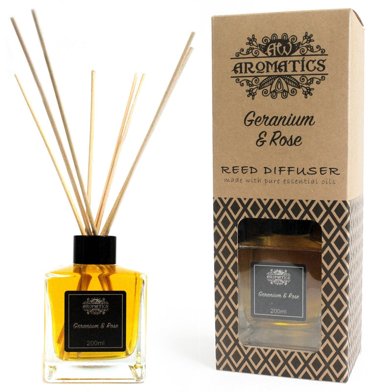 Aromatische Riet Diffuser Luchtverfrisser - Geranium en Roos