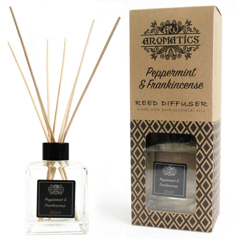 Aromatic Reed Diffuser Air Freshener - Peppermint and Frankincense -