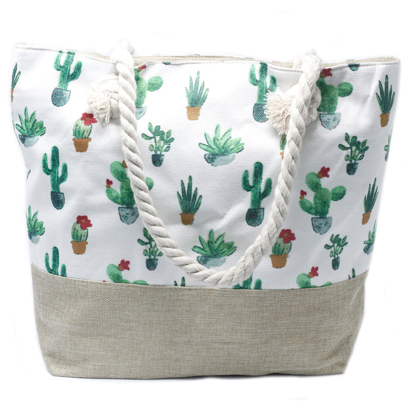 Klassieke Tas - Touw Handvat - Mini Cactus